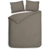 Heckett & Lane Dekbedovertrek Heckett Lane Punto Taupe Grey Satijn-140 x 200 / 220 cm | 1-Persoons