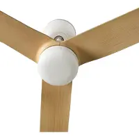 Faro Plafondventilator Punt M DC LED wit/licht hout, wit / opaal, Woon-/ Eetkamer, metaal, Modern