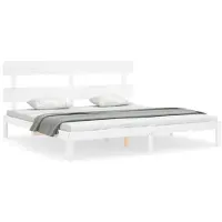 vidaXL Bedframe zonder matras massief grenenhout wit 200x200 cm