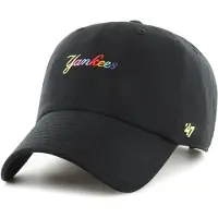 47 Mlb New York Yankees Multi Color Script Clean Up Cap Zwart Man