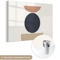 MuchoWow Glasschilderij 180x120 cm - Schilderij acrylglas - Cirkel - Geometrische figuren - Abstract - Foto op glas - Schilderijen