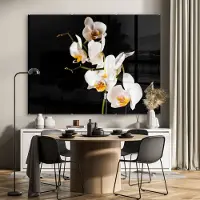 MuchoWow Glasschilderij 160x120 cm - Schilderij acrylglas - Orchidee - Bloemen - Planten - Botanisch - Foto op glas - Muurdecoratie woonkamer - Wanddecoratie slaapkamer - Schilderijen