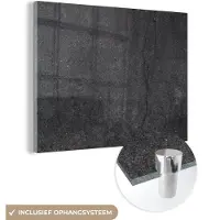 MuchoWow Glasschilderij 160x120 cm - Schilderij acrylglas - Beton - Zwart - Grijs - Rustiek - Industrieel - Foto op glas - Schilderijen