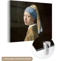 MuchoWow Glasschilderij 160x120 cm - Schilderij acrylglas - Meisje met de parel - Schilderij - Oude meesters - Vermeer - Foto op glas - Schilderijen
