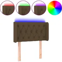 vidaXL Hoofdbord LED 83x16x78/88 cm stof donkerbruin