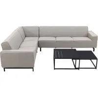 ZITT Outdoor VDG Boavista/Royalty Sunbrella loungeset - Grey - 5-delig - Links