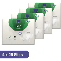 Abena Incontinentie Slip Premium L1 - Eendelig Verband ter Bescherming van Zwaar Urineverlies en (Dunne) Ontlasting - Perfecte Aansluiting door Flexibele Sluitstrips - 104 Stuks