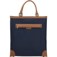 Beagles Canvas Boodschappentas met Leren Handvatten Deluxe Blauw