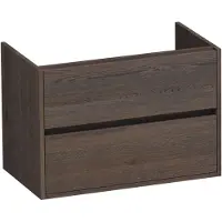 Brauer Adore Onderkast 80cm 2 Lades Massief Eiken - Eiken Zwart - Badkamermeubels - Wastafelonderkasten - 8720359330208
