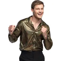 Boland shirt shiny heren polyester goud