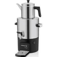 Korkmaz Çayşef Inox - Theepot - Turkse Theepot - Satin Samovar - Ideaal voor Kantoren en kantoorkeuken