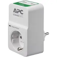 Schneider Electric Overspanningsbeveiliging - PM1WU2-GR - Stopcontactadapter met overspanningsbeveiliging (1 Schuko-stekker, 2 USB-oplaadpoorten, wit)