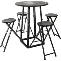 Atmosphera Créateur d'intérieur® bartafel met 4 krukken buiten zwart