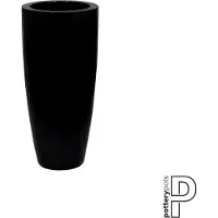 Pottery Pots Plantenpot-Plantenbak Hooglanzend Zwart D 37 cm H 80 cm