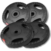 Gorilla Sports Voordeelbundel 30 kg - 2 x 10 kg en 2 x 5 kg halterschijven gripper kunststof - 30/31 mm