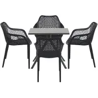 Garden Impressions Air XL tuinset 5-delig zwart - Rimini tuintafel 80x80 cm