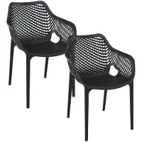 Garden Impressions Air XL design tuinstoel zwart - 2 stuks
