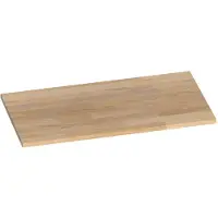 Brauer Ocean Slim Topblad 80x46cm Massief Eiken - Vingerlas Eiken Grijs (19 Mm) - Badkamermeubels - Wastafelbladen - 8720359350695