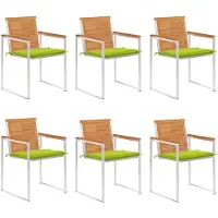 vidaXL Tuinstoelen 6 st met kussens massief acaciahout