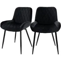 ML-Design Set van 2 eetkamerstoelen Remy velvet | fluweel zwart 54x84x60 cm eetkamerstoelen | NADUVI