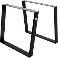 ML-Design Set van 2 tafelpoten Willard | metaal zwart 75x8x72 cm tafelbladen en -poten | NADUVI