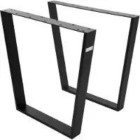 ML-Design Set van 2 tafelpoten Marcus | metaal zwart 8x75x72 cm tafelbladen en -poten | NADUVI