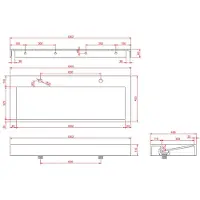 Saniclear Hoya solid surface wastafel 120x45,5cm met 2 kraangaten mat wit