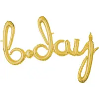 Anagram Amscan - B*day script folie ballon goud (93 x 68 cm)