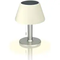 MAXXMEE LED Solar Tafellamp Binnen & Buiten | Afhankelijk van de lichtsterkte tussen 4-8 uur lichtduur | Warm wit LED licht [Zilver]