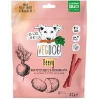 Vegdog Beevys Vegan Hondensnacks – Trainingssnack met Rode Biet & Beukenrook – Graanarme Beloningssnack – Hypoallergeen – 80 g