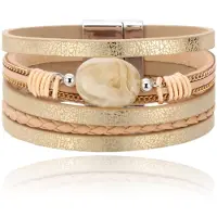 Deja Jewels Layered Armband Vintage met Steen - Champagne