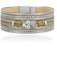 Deja Jewels Boho Armband met Meerdere Lagen - Triangle Khaki