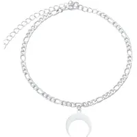 LGT JWLS Schakel Enkelband Roestvrijstaal - Moon Silver