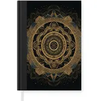 MuchoWow Notitieboek - Schrijfboek - Mandala - Goud - Bohemian - Luxe - Notitieboekje klein - A5 formaat - Schrijfblok