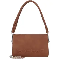Desigual mini crossbody tas met logo cognac Dames
