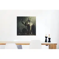 MuchoWow Glasschilderij 50x50 cm - Schilderij acrylglas - Olifant - Bos - Bomen - Dieren - Trainer - Foto op glas - Schilderijen