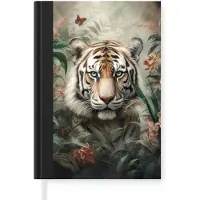 MuchoWow Notitieboek - Schrijfboek - Tijger - Vlinders - Dieren - Jungle - Bloemen - Notitieboekje klein - A5 formaat - Schrijfblok
