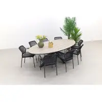 Garden Impressions Taste Barista - Antraciet / GI Edison 280x140 cm. tafel - ovale tuinset
