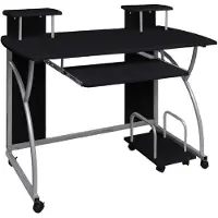 vidaXL Computerbureau 110x52x88,5 cm bewerkt hout zwart