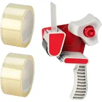 Benson Tape dispenser/tape afroller/taperoller met 2x stuks Verpakkingstape 50mm - Tape (klussen)