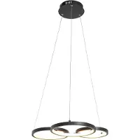 QAZQA Hanglamp zwart incl. LED 3-staps dimbaar 3-lichts - Rondas