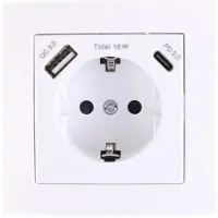 Enzo Benson inbouw stopcontact RA + USB + USB-C wit - 4650012
