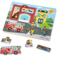 Melissa & Doug Vormenpuzzel Brandweerkazerne Junior Hout 8 Stukjes