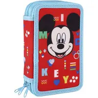 Cerdá Drievoudige pennenhouder Mickey Mouse, 43 stuks, rood (12 x 19,5 x 6,5 cm)
