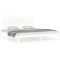 vidaXL Bedframe zonder matras massief grenenhout wit 200x200 cm