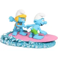 Aqua Della Smurfette And Smurf On A Surfboard Figure Blauw Kinderen