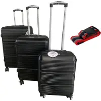 Champ Koffer, Koffer - Trolley Set 3 st. harde schaal, Zwart