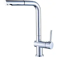 Laveo Keukenmengkraan Luna BLZ_069D, chroom, met uittrekbare uitloop, bediening met één hendel, keramische cartridge, opbouwmontage