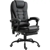Vinsetto Massagestoel directiestoel met voetensteun, verstelbare rugleuning PVC