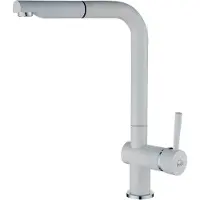Laveo Luna Keukenmengkraan, model BLZ_669D, wit, met uittrekbare en verstelbare tuit, éénhendelbediening, keramische cartridge, milieuvriendelijk, opbouwmodel